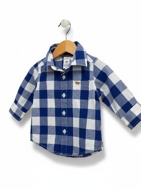 Carter's Blue White Check Button-Up Shirt size 3 Months